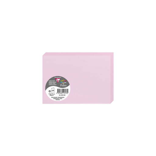 [3329680123135] CLAIREFONTAINE Cartões duplos Pollen C6 Rosa dragée 25 peças