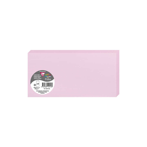 [3329680125139] CLAIREFONTAINE Cartes doubles Pollen DL Rose dragée 25 pièces