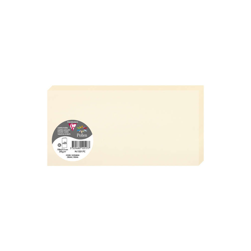 [3329680125177] CLAIREFONTAINE Cartões duplos Pollen DL Marfim 25 peças