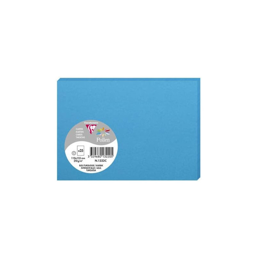 [3329680132205] CLAIREFONTAINE Cartões Pollen Azul Turquesa 110x155mm 25 unidades