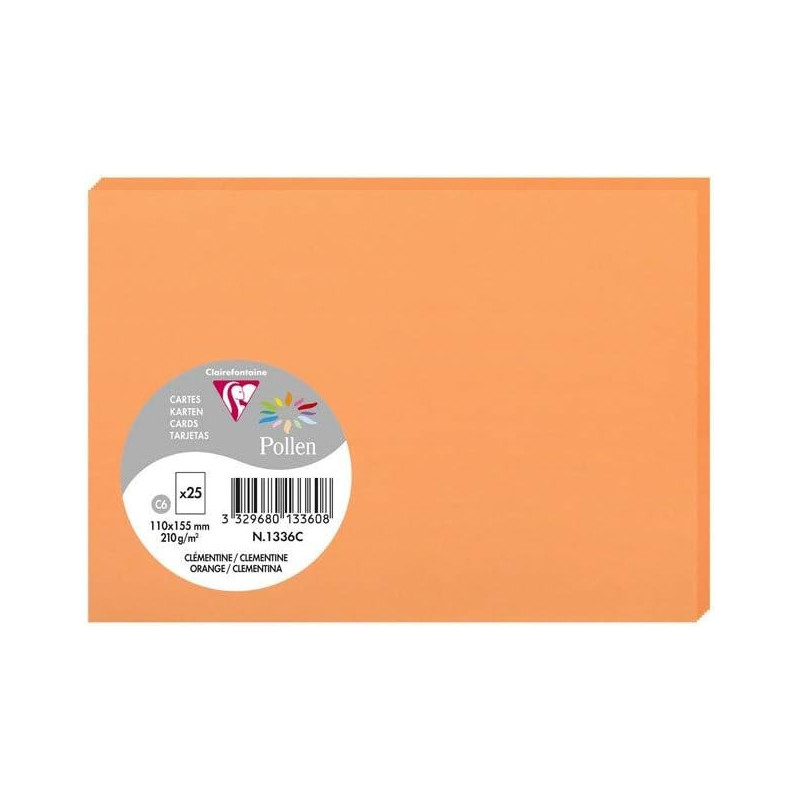 CLAIREFONTAINE Cartões Pollen Clementina 110x155mm 25 unidades