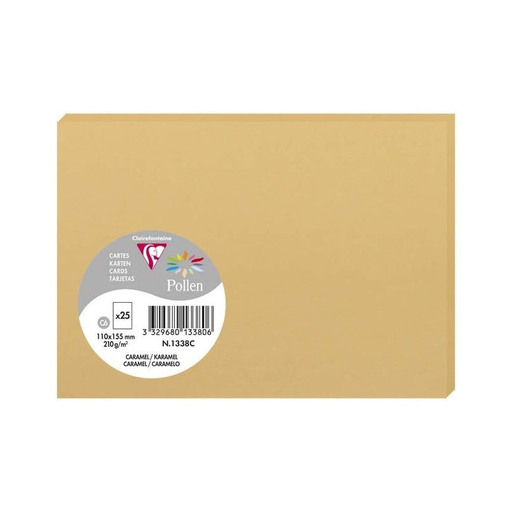 [3329680133806] CLAIREFONTAINE Cartões Pollen Caramelo 110x155mm 25 unidades