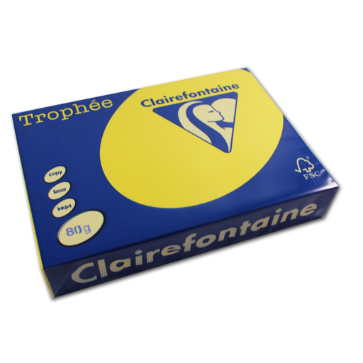 [3329680187700] CLAIREFONTAINE Papier A4 Jaune Soleil 80g Trophée 500 feuilles