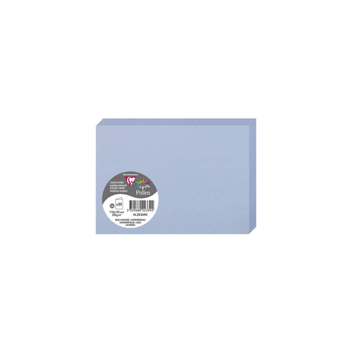[3329680223392] CLAIREFONTAINE Cartões duplos Pollen C6 Azul lavanda 25 peças