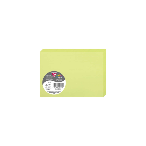 [3329680223507] CLAIREFONTAINE Cartões duplos Pollen C6 Verde rebento 25 peças