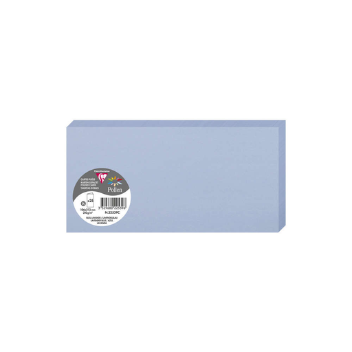 [3329680225396] CLAIREFONTAINE Cartões duplos Pollen DL Azul lavanda 25 peças