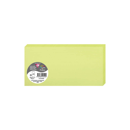 [3329680225402] CLAIREFONTAINE Pollen Double Cards DL Bud Green 25 pieces