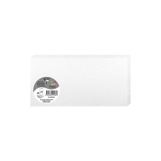 [3329680225853] CLAIREFONTAINE Pollen Double Cards DL Iridescent White 25 pieces