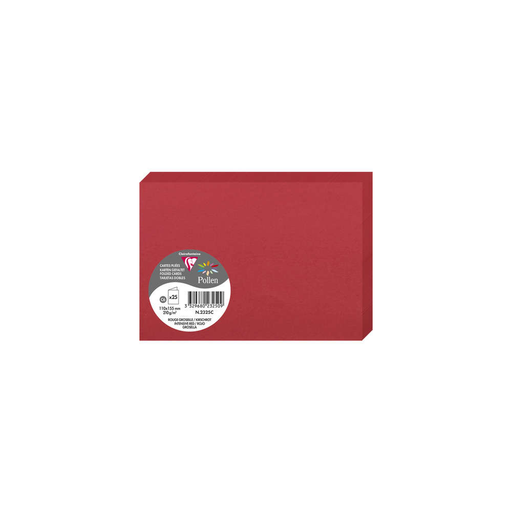 [3329680232509] CLAIREFONTAINE Cartões duplos Pollen C6 Vermelho groselha 25 peças