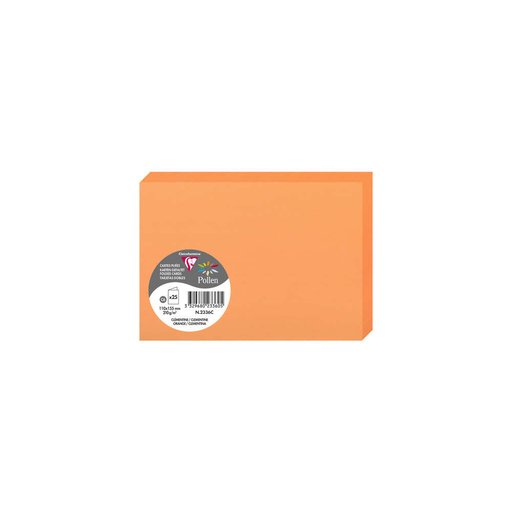 [3329680233605] CLAIREFONTAINE Pollen Double Cards C6 Clementine 25 pieces