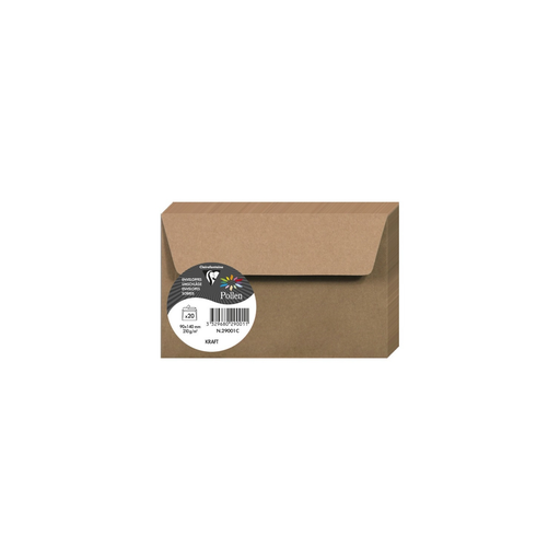 [3329680290011] CLAIREFONTAINE Pollen Kraft Envelopes 90x140mm 20 units