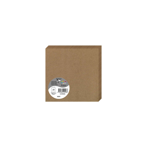 [3329680290288] CLAIREFONTAINE Carte double Pollen 135 x 135mm Kraft