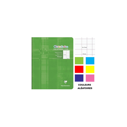 [3329680379600] CLAIREFONTAINE Writing Notebook 17x22 cm Large Squares 3mm 32 Pages