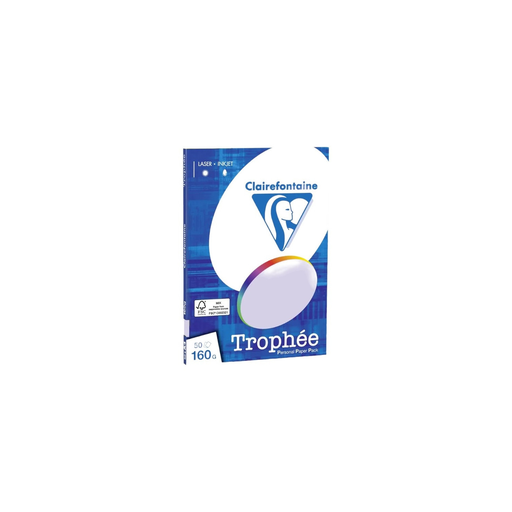 [3329680415209] CLAIREFONTAINE Resma de Papel A4 Lilás Pastel Impressão 50 Folhas 160 g