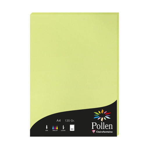 [3329680442052] CLAIREFONTAINE Papier Pollen A4 Vert bourgeon 50 feuilles 120 g
