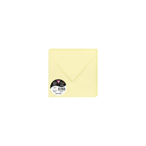 [3329680545302] CLAIREFONTAINE Sobres Cuadrados Pollen Amarillo Canario 165x165mm 20 Unidades