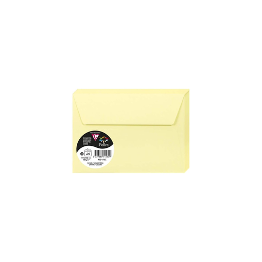 [3329680545609] CLAIREFONTAINE Sobres Formato C6 114x162mm Pollen Canario 20 Unidades