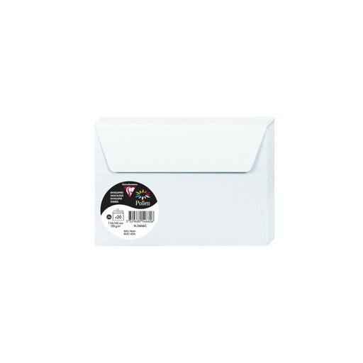 [3329680546606] CLAIREFONTAINE Sobres Pollen Azul C6 114x162mm 20 Unidades