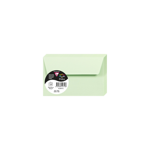 [3329680547108] CLAIREFONTAINE Sobres Pollen Verde 90x140mm 20 Unidades