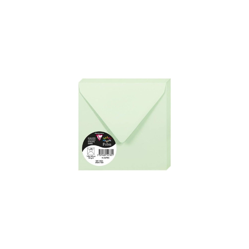 [3329680547801] CLAIREFONTAINE Sobres Cuadrados 140x140mm Pollen Verde 20 Unidades