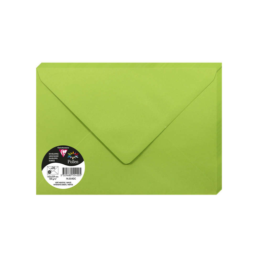 [3329680554205] CLAIREFONTAINE Sobres Pollen C5 Verde menta 20 unidades