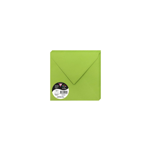 [3329680554304] CLAIREFONTAINE Sobres Cuadrados Pollen Verde Menta 165x165mm 20 Unidades