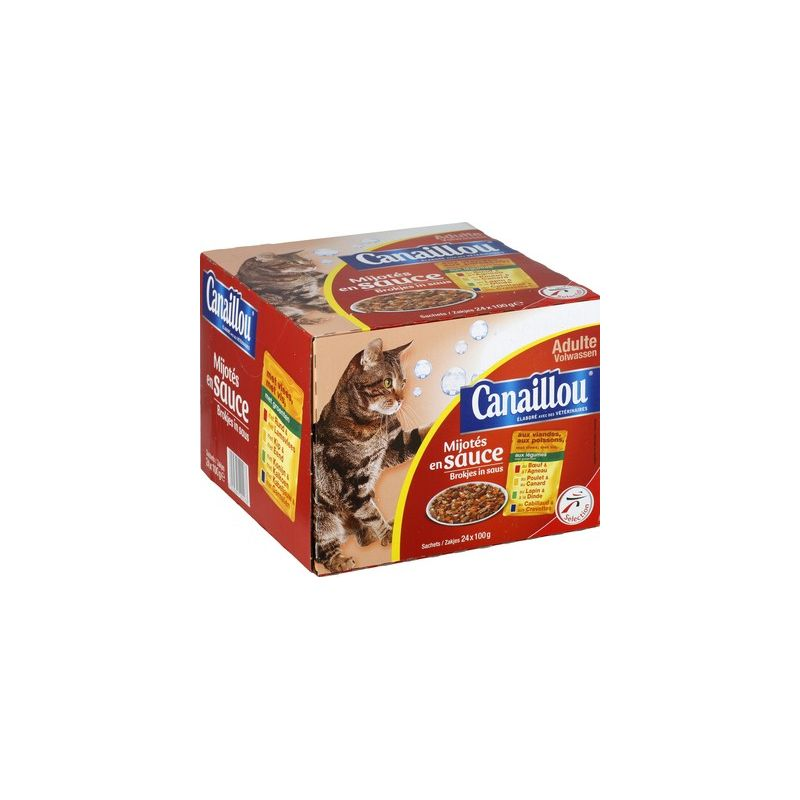 Canaillou Mijotés En Sauce Viande & Poisson Pour Chat Adulte : Les 24 Sachets De 100 G