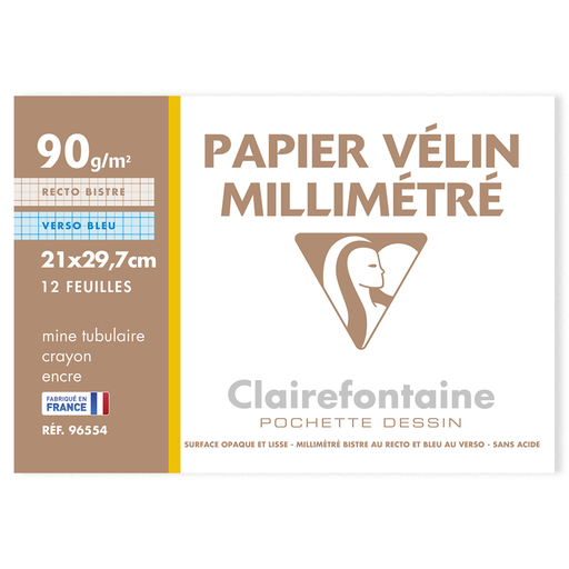 [3329680965544] CLAIREFONTAINE Graph Paper A4 21x29.7cm 12 Sheets