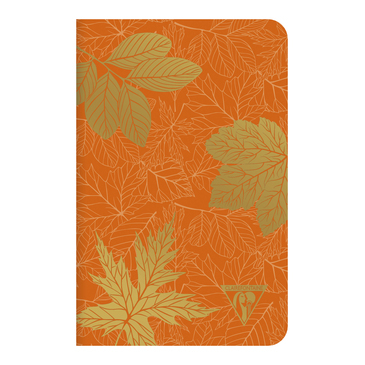 [3329681945064] CLAIREFONTAINE Neo Deco Collection Mi-Saison Notebook 11x17cm 96 Lined Pages Autumn Leaves Pattern