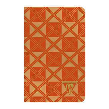 [3329681946962] CLAIREFONTAINE Neo Deco Collection Mi-Saison Notebook 9x14cm 96 Lined Pages Pyramids Pattern