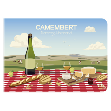 [3329684060085] CLAIREFONTAINE Textile Stitched Notebook France 14.8x10.5cm 48 Lined Pages Camembert Design