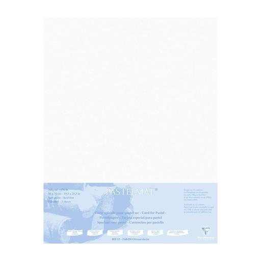 [3329684960101] CLAIREFONTAINE Pastelmat Contracolado 50x70 5 Hojas Blanco