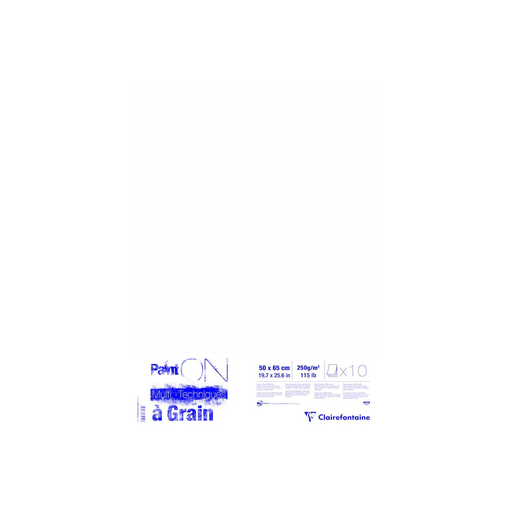 [3329689750523] CLAIREFONTAINE Papel de Dibujo Paint'on de Grano 10 Hojas 50x65 250 g