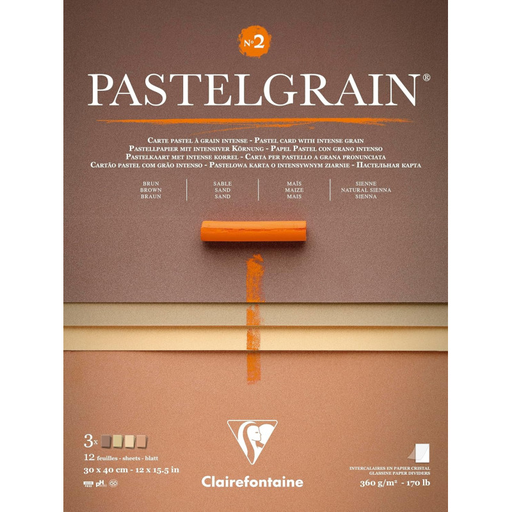 [3329689760621] CLAIREFONTAINE Pastel Grain intense Pad 30x40cm 4 shades Pastelgrain n°2 360g