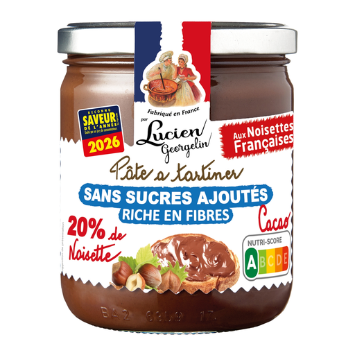 [3330720238610] LUCIEN GEORGELIN Pâte à Tartiner Aux Noisettes Françaises Sans Sucres Ajoutés 400 g