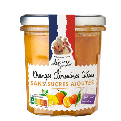 [3330720244024] LUCIEN GEORGELIN Préparation de fruits orange clémentine et citron sans sucres ajoutés 320 g