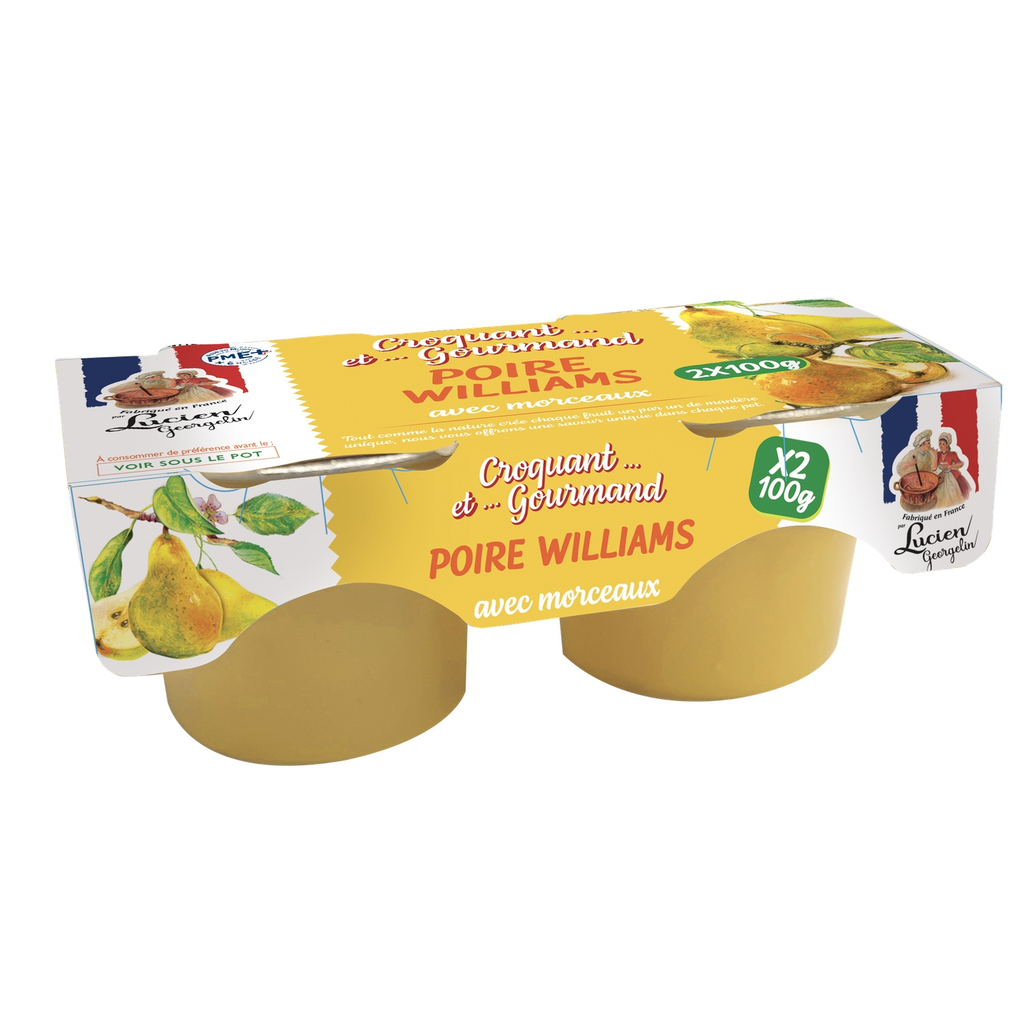 LUCIEN GEORGELIN Copas de postre de peras Williams 2 x 100 g