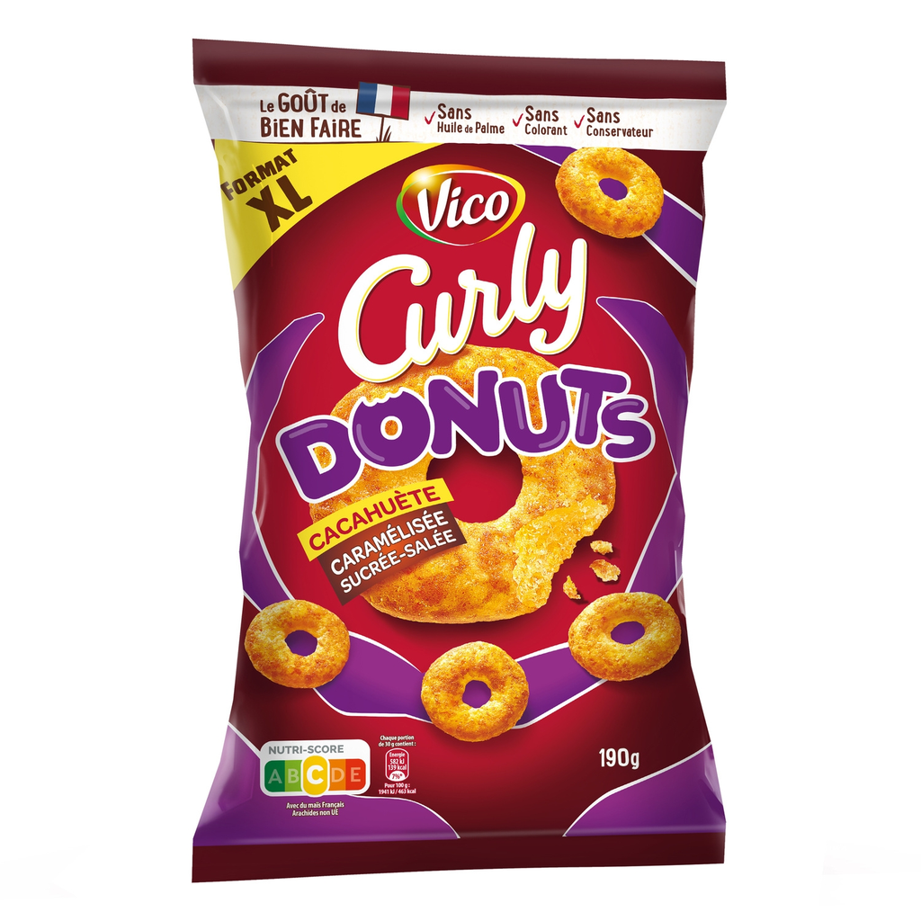 CURLY Donuts Peanut Caramelized Sweet Salty 190 g