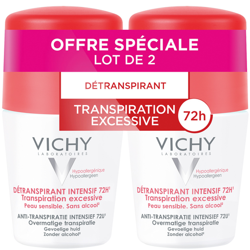 [3337871324711] VICHY Desodorante Roll-On Antitranspirante Intensivo 72h Pieles Sensibles 2 x 50 ml