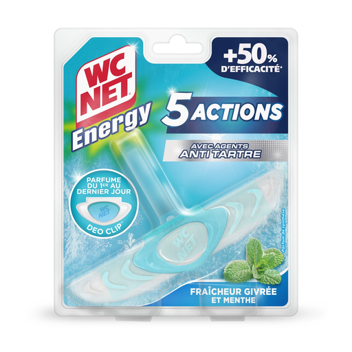 [3346027796692] WC NET Energy 5-Action Toilet Block Frosty Freshness & Mint 38 g