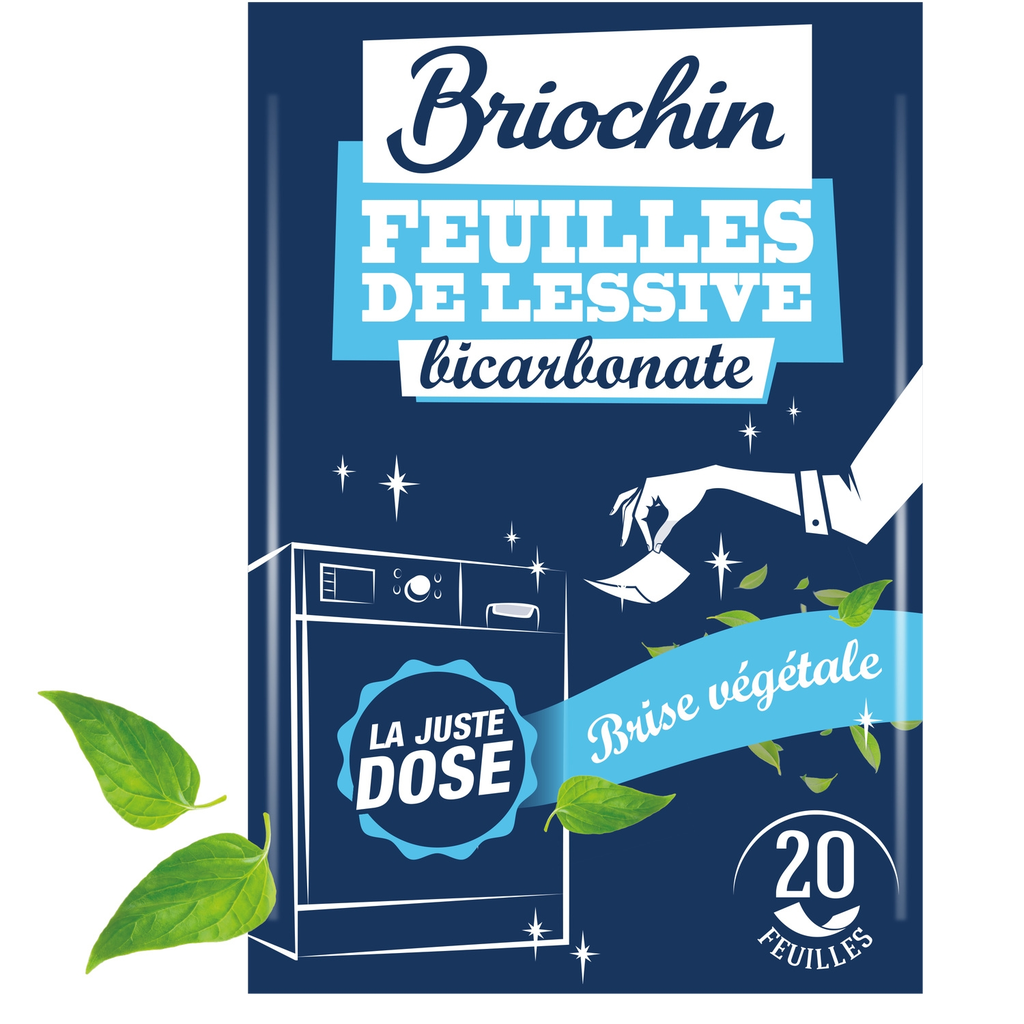 JACQUES BRIOCHIN Laundry Detergent Sheets with Baking Soda, box of 20
