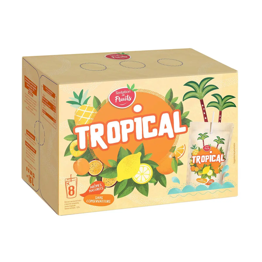 [3383810002684] TENTATION DE FRUITS Tropical Fruit Drink 8 x 20 cl