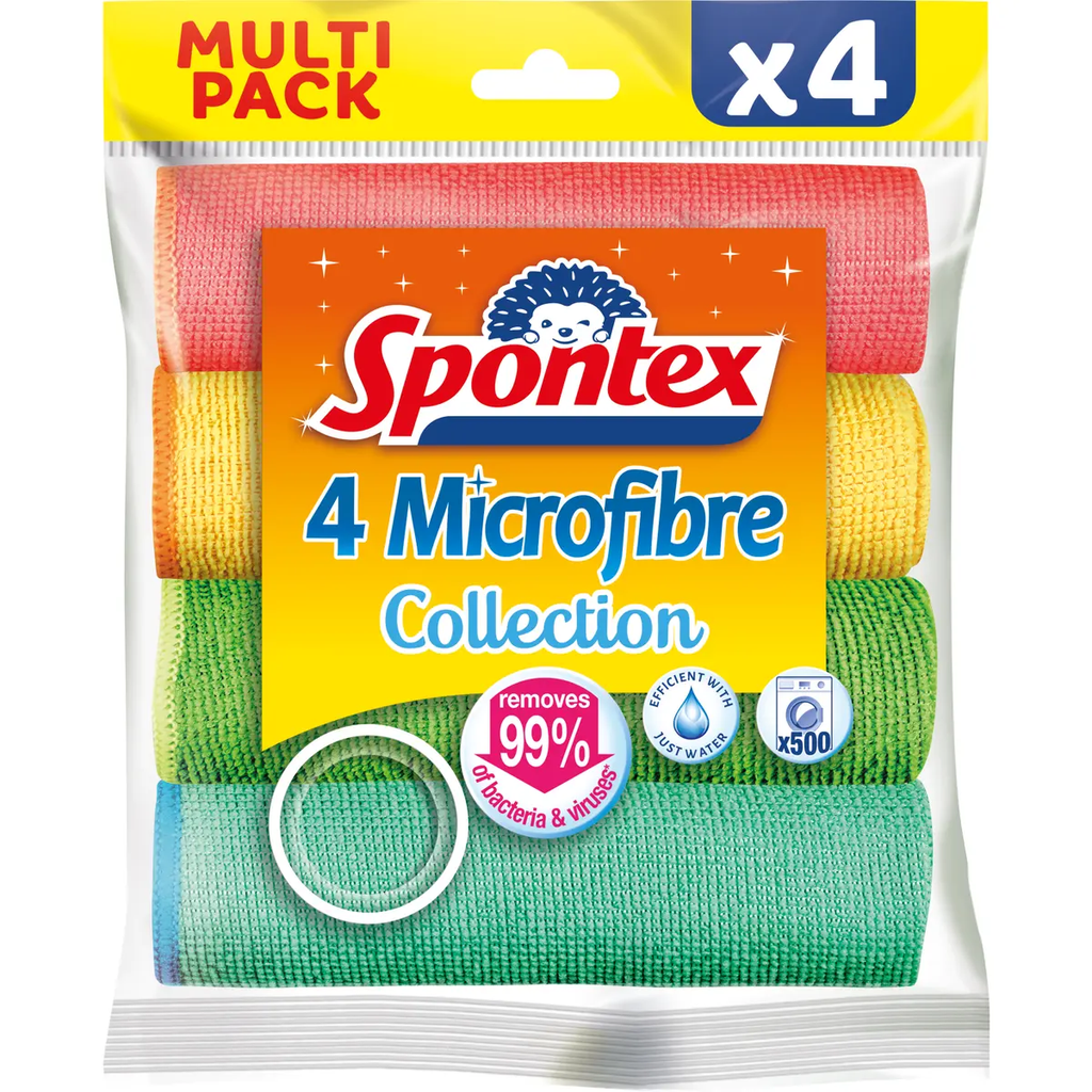 SPONTEX Panos Microfibra Multiusos x4