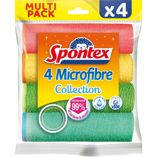 [3384121223027] SPONTEX Bayetas Microfibra Multiusos x4