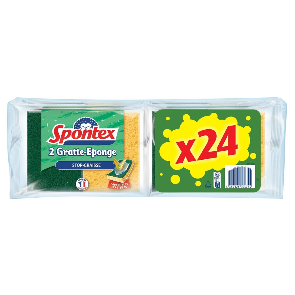 SPONTEX Esponja con Fibras Stop-Graisse 24 Esponjas