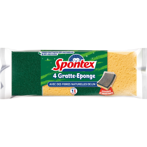 [3384126005017] SPONTEX Esponja com fibra natural pacote de 4