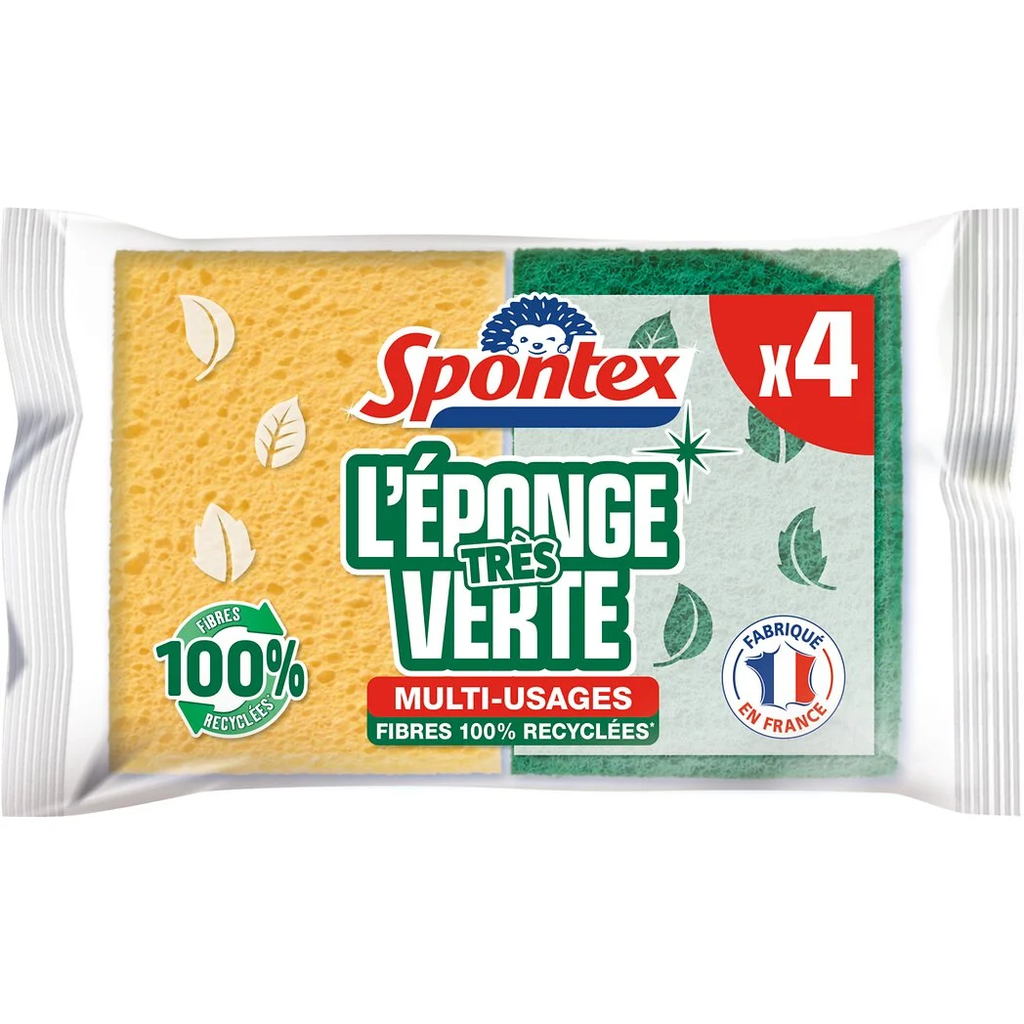 SPONTEX Recycled Fiber Sponges 4 Sponges