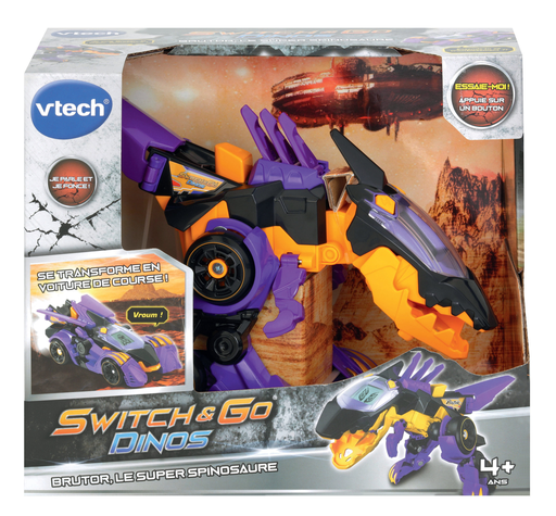 [3417761952054] VTECH Switch & Go Dinos Brutor, the super spinosaurus (race car)