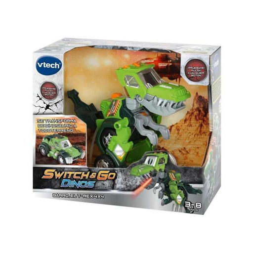 [3417761972229] VTECH Transformers Switch Go Dino Barro T-rex 4x4 Vehicle