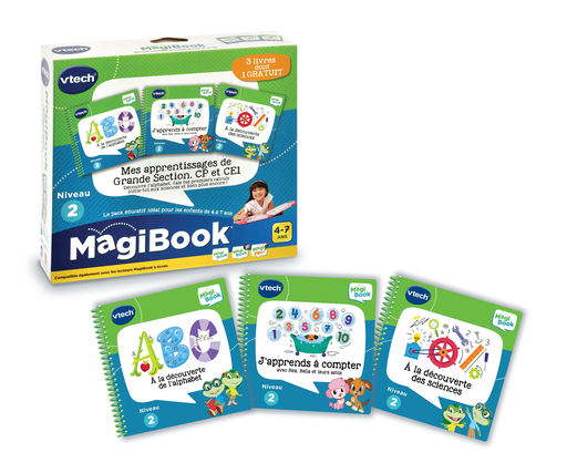 [3417764890056] VTECH Magi Book Mes apprentissages de Grande Section, CP & CE1 3 livres